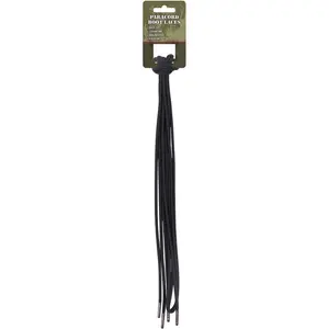 Black Tactical Paracord Laces for Boots Shoes Military Army Polyester