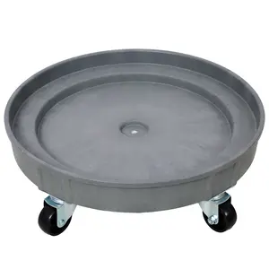 30 Gallon and 55 Gallon Heavy Duty Plastic Drum Dolly – Durable Plastic Drum Cart 900 lb. Capacity- Barrel Dolly with 5 Wheels Polypropylene