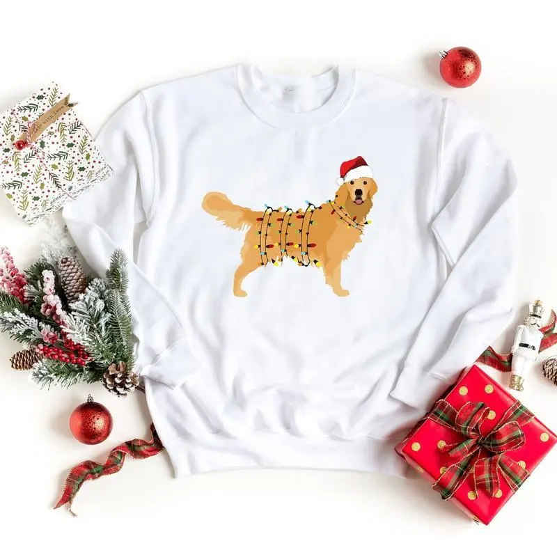 Christmas Golden Retriever Shirt, Happy New Year Dog Tshirt, Christmas Dog Tee, Golden Mom Tshirt, Gift for Dog Lover Classic Cotton Christmas Golden Retriever Shirt, Happy New Year Dog Tshirt, Christmas Dog Tee, Golden Mom Tshirt, Gift for Dog Lover Classic Cotton