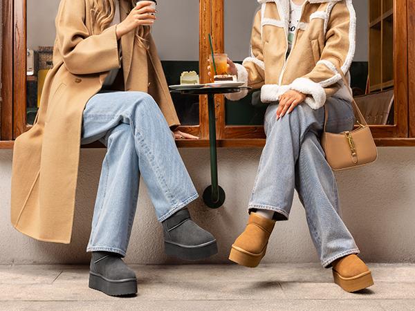 DREAM PAIRS FuzzyClassic Platform Mini Boots for Women Suede Genuine Leather, Classic Winter Ankle Snow Boots with Memory Foam Insole Lightweight Anti-Slip Outsole Outdoor DREAM PAIRS FuzzyClassic Platform Mini Boots for Women Suede Genuine Leather, Classic Winter Ankle Snow Boots with Memory Foam Insole Lightweight Anti-Slip Outsole Outdoor