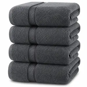 Utopia Towels 4 Pack Premium Bath Towels Set, 27 by 54 Inches, 100% Ring Spun Cotton 600GSM, Lightweight and Highly Absorbent Quick Drying Towels, Perfect for Daily Use, Grey