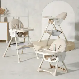 Convertible Foldable High Chair with Tray Kids Dining Chair, 3-in-1,Multifunctional Dining Chair -5-point safety harness,booster seat,Portable Highchair,foldable high chair, removable tray Adjustable, Folding, Easy toClean, Space Saving