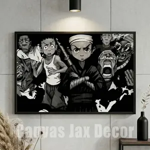 The Boondocks Cartoon-Themed Canvas Poster Decorative Art for Living Room & Bedroom High-Quality Canvas Wall Art Ideal Home Decoration