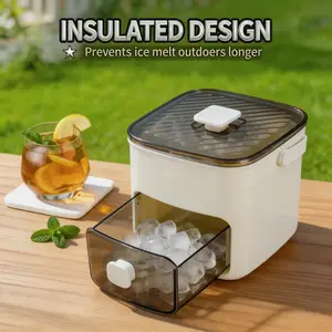 48-Cube Double-Deck Silicone Ice Maker Trays with Easy-Press Lid & Durable Plastic Base, Portable Home Kitchen Countertop Gadget for DIY Frozen Food, Summer Beverages