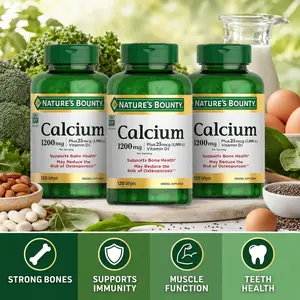Calcium 1200mg with Vitamin D3 1000 IU Softgels, Bone & Teeth Health Support, Daily Calcium Supplement, Gluten Free, 120 Softgels