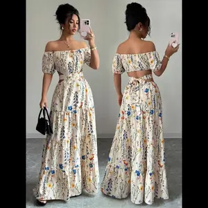 Floral Casual Dress for Women, Fitted Woven Fabric, Perfect for All Seasons, Ages 13 and Up Womenswear Everyday