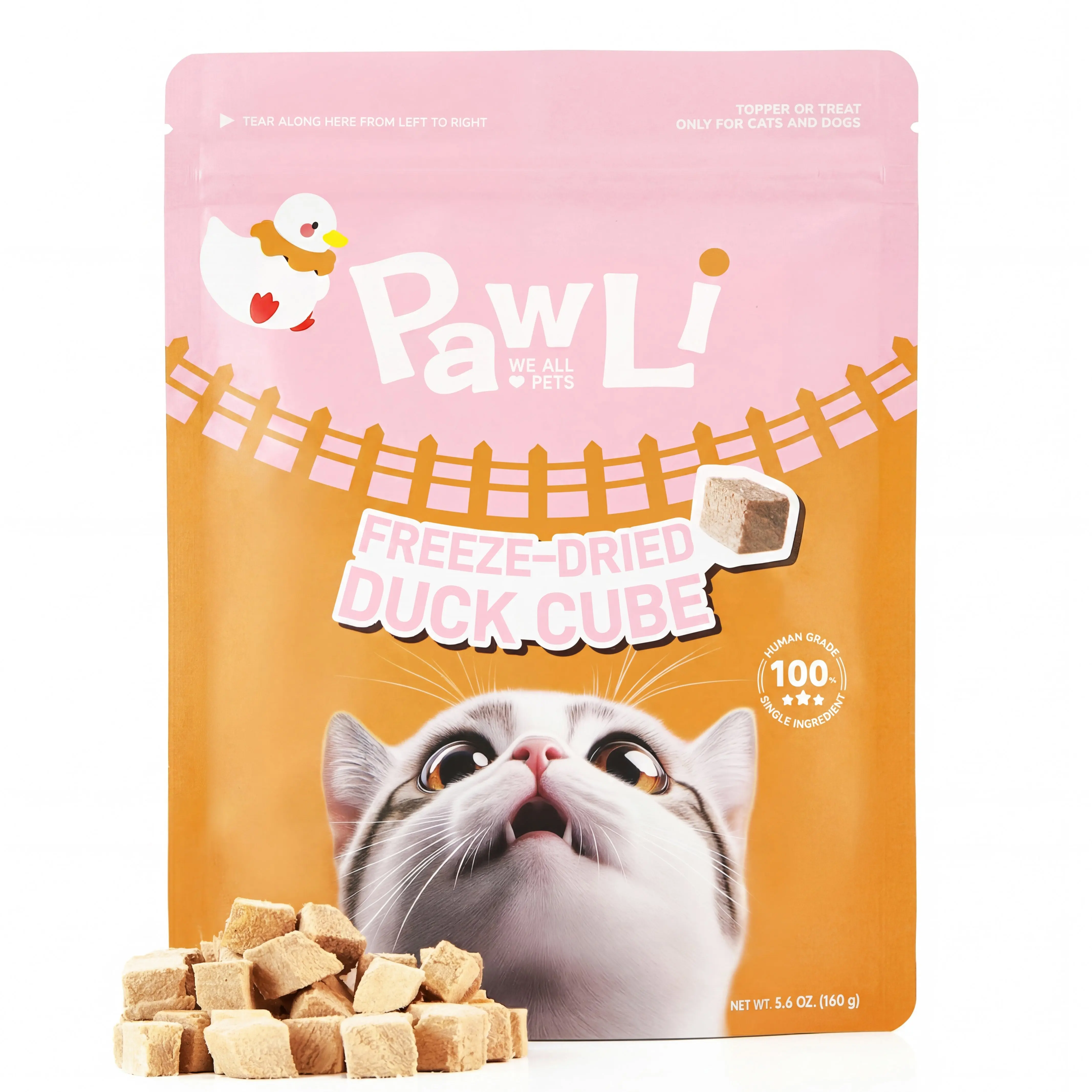 Freeze-Dried Duck Cube Treats for Dogs & Cats | PAWLI