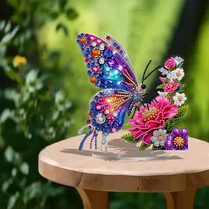 2D Flat Acrylic DIY Diamond Painting Ornaments, Irregular Shaped Desktop Decorations, Art Mosaic Handicrafts, Holiday Party Gifts