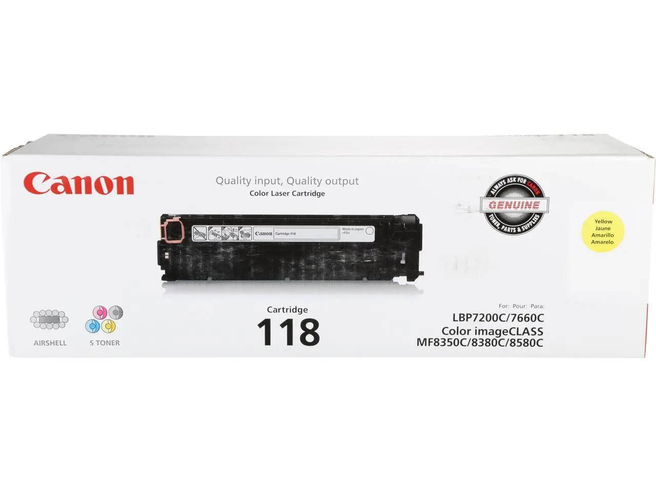 Canon 118 Toner Cartridge - Yellow Canon 118 Toner Cartridge - Yellow
