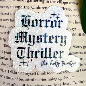 Horror, Mystery, Thriller Bookish Sticker, Sticker for Kindle, Water Bottle, Laptop, Waterproof, Glossy or Glitter