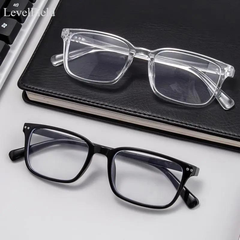 LevelField 2-Pack Blue Light Blocking Glasses for Men Women Rectangular Frame Computer Glasses Lightweight Full Rim Clear Lens Anti Eye Strain Eyewear for Work Office Gaming Study Daily Use