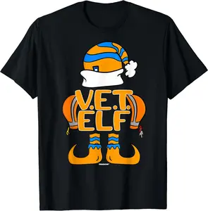 Elves Coworker Group Vet Elf Swagazon Associate Christmas T-Shirt