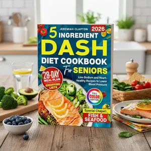 5 Ingredient DASH Diet Cookbook for Seniors by Jeremiah Clapton: Quick 20-Minute Recipes, Easy Step-by-Step Guidance & Heart-Healthy Meals with a 28-Day Plan