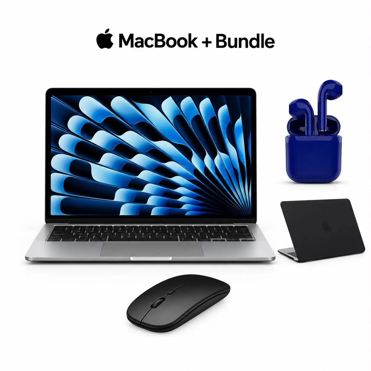Refurbished Apple Macbook Air 2020 13.3-Inch, All Colors, 8GB RAM, 512GB SSD, Bundle: Protective Case, Wireless Mouse, Earbuds, Charger (Good)
