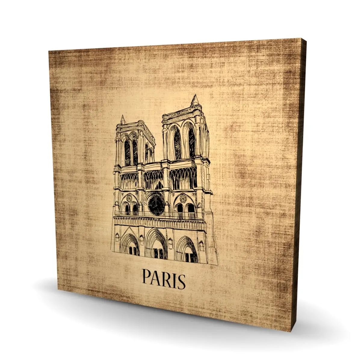24x24" 360 Stand Gothic Architecture Wall Art Print - Vibrant Notre-Dame De Paris Artwork, Artistic Decorative Wall Arts for Architecture Enthusiasts, Indoors Home Decor Ornament