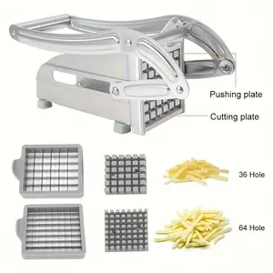 Multi-Functional Kitchen Chopping Artifact, Stainless Steel Vegetable Cutter, Multifrench Fries Slicer, Onion Dicer & Veggie Shredder, Household Essential Manual Food Cutting Tool with Multiple Blades for Potato, Carrot, Cucumber, Garlic