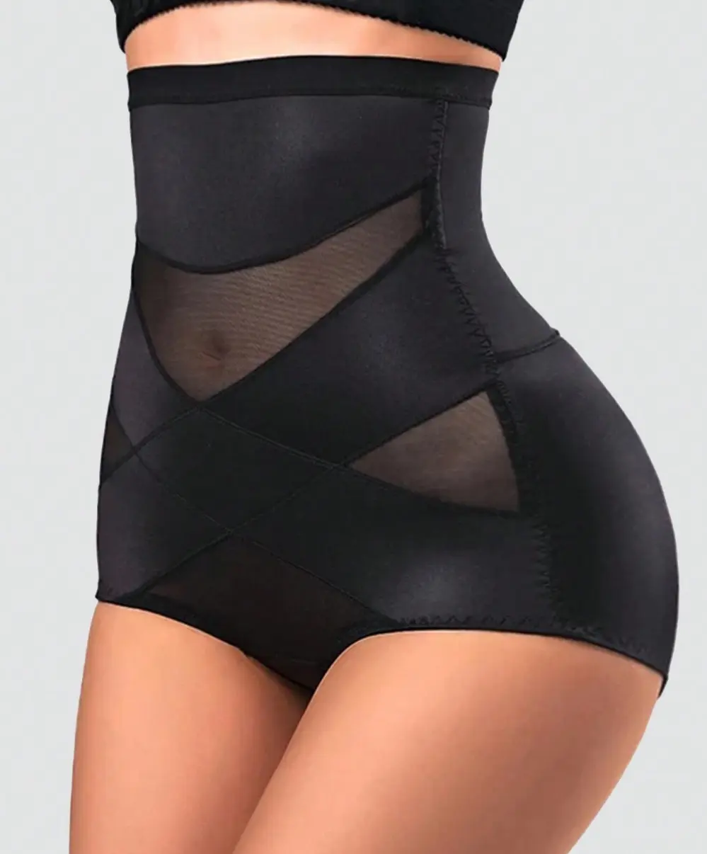 Women's Plus Size Body Shaper, High Waisted Tummy Control Panty with Breathable Mesh, Cross Compression & Butt Lifter, Briefs, Abs Sculpting, Panties, Slimming, 3Xl, 4Xl, Plus Sizes