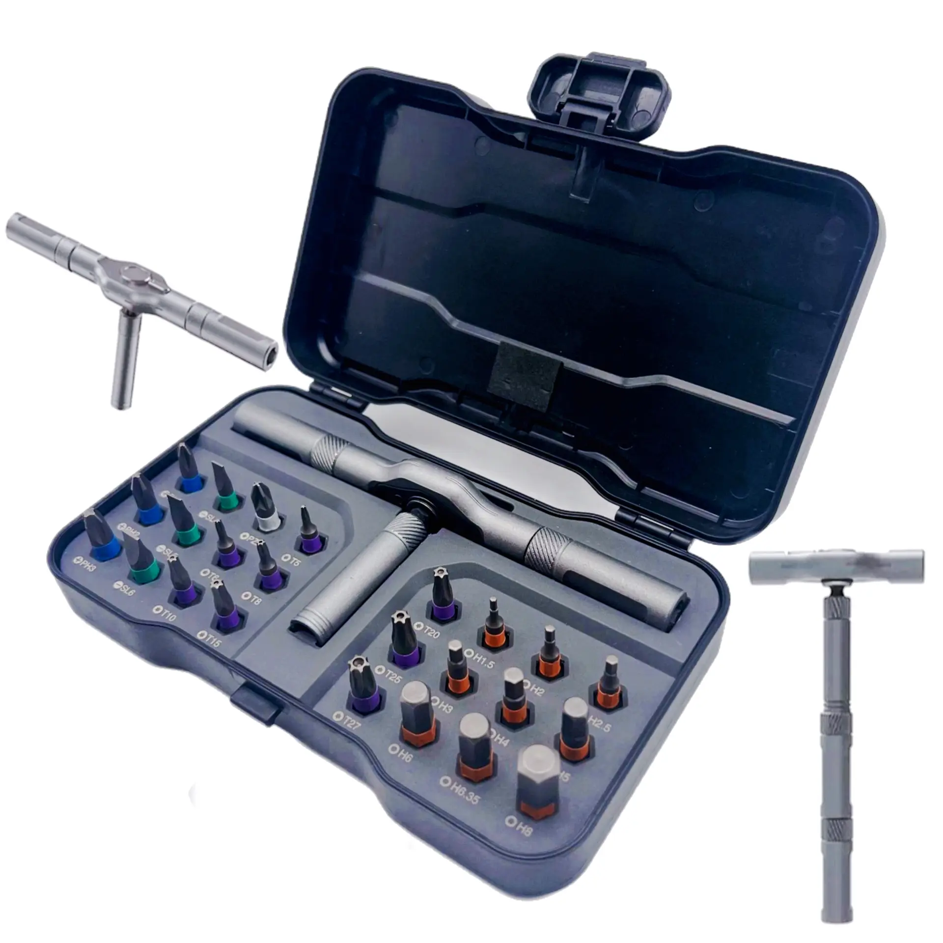 Ratchet Screwdriver Set with Magnetic Bits, Magnetic Screwdriver Tools, Multi-Functional Hand Tool, Detachable T-Shaped Ratchet Handle, Home Office Repair Kit, Multifunctional Screwdriver, Multipurpose Screwdriver, Ratcheting Screwdriver