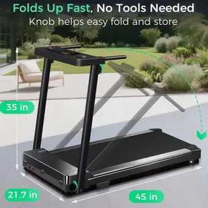 Mudfac Foldable Treadmills For Home 3.0Hp Walking Pad Treadmill Handle Bar