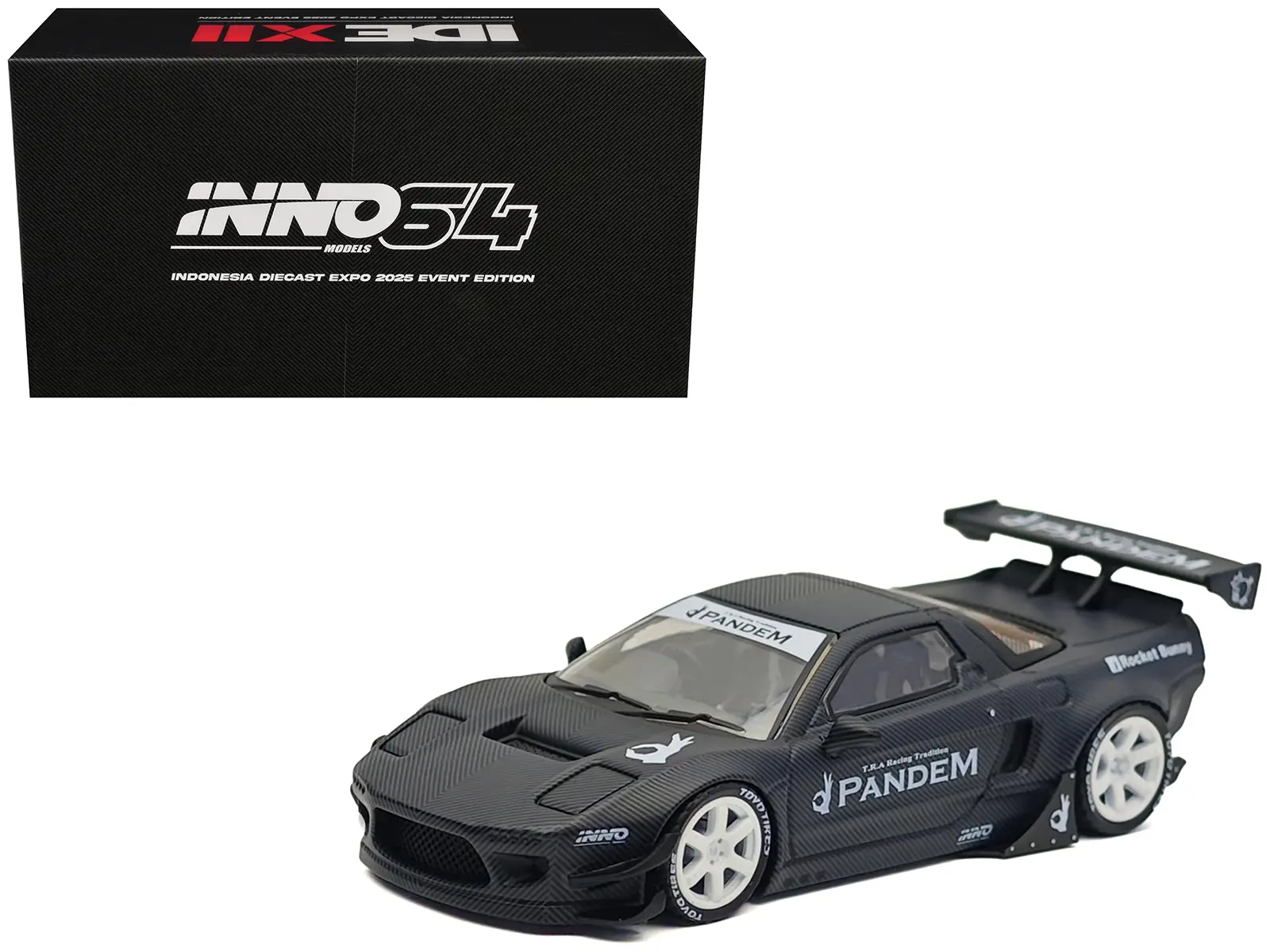 Honda NSX (NA1) RHD "Pandem Rocket Bunny" Carbon Fiber "Indonesia Diecast Expo 2025" 1/64 Diecast Model Car by Inno Models
