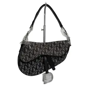 Pre-owned Dior canvas Shoulder Bags Christian Monogram Saddle Bag DR13Fei