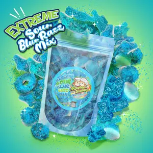 Extreme Sour Blue Razz Gummy Mix - Bold, Blue, and Brutally Delicious Gummy Mix Candy Snack