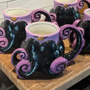 Sea Witch Villains Sculpted Coffee Mug - Purple & Black Design Inspired by Ursula Character
