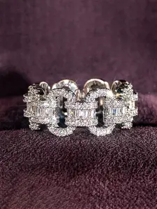 Women's Elegant Copper Ring, Bridal Engagement Ring, Artificial Zircon Jewelry for Wedding Engagement Anniversary Party Gift, All Season Accessory