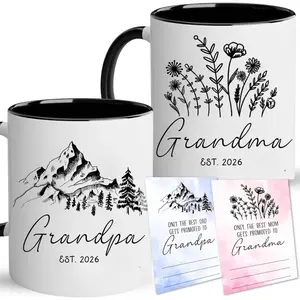 Promoted to Grandparents Mug 2026 with Greeting Card - Christmas  Announcement  for  Grandma and Grandpa - First Time Grandparents Coffee Cup, Grandma And Grandpa Mugs