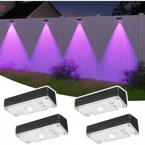 Solar Fence Lights,Fence Lights Solar Powered Waterproof IP65 Multicolor Led 12 Fixed Colors RGB Color Changing for Pool, Deck, Patio, Porch, Stairs, Holiday