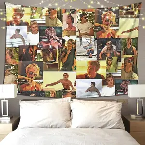 JJ Maybank - Rudy Pankow Throw Blanket Tapestry Hippie Wall Hanging Aesthetic Home Decoration Tapestries for Living Room Bedroom Decorative Light