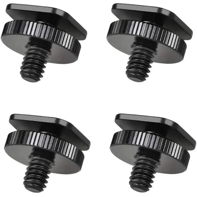 4-Pack 1/4 Inch Camera Adapter Screws: Versatile Flash Hot Shoe Mounts for DSLR Camera Rigs, Tripods, and Accessories