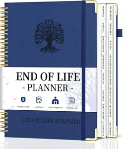 End of Life Planner, Spiral Estate Planning Organizer with Tabs for Senior, I'm  Now What Planner for Final Arrangements & Important Affairs with Large Print, 7.9"x10.4", Blue