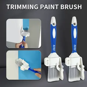 Color separation  Paint Brush With Rotating Guard For Edging Corners Anti Splatter PET Bristles Smooth Finish neutral Trim Painting Brushes with Plastic Handle Lightweight oil painting hv lps prayer spray  gun  satisfaction outdoor High-Pressure Car Clean