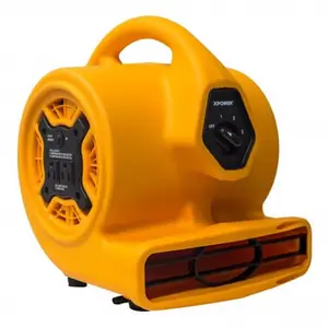 212 MAIN Corded High Flow Compact Air Mover, XPOWER P-130A, 0.2 HP, 700 CFM, Small Size Multi-Purpose Unit with Daisy Chain - Yellow