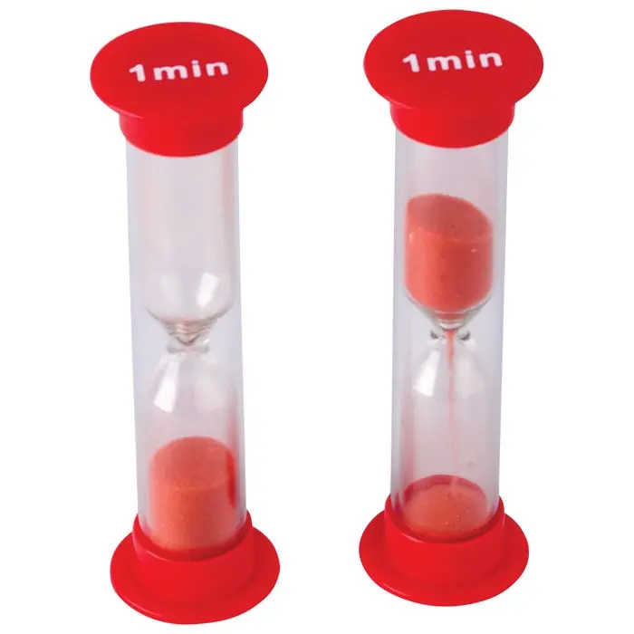 Teacher Created Resources Small Plastic Body Kitchen Sand Timers - 1-Minute, Pack of 4, Model 1593296