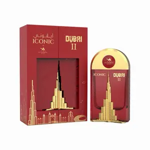 Iconic Dubai II Unisex 3.4 oz Edp Perfume with Burj Khalifa Design and Red Packaging