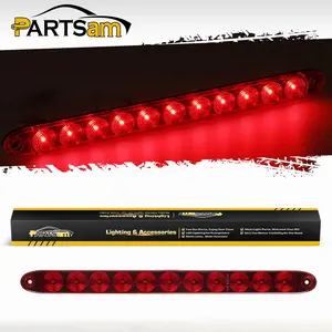 Partsam 1PC Red 15" 11 LED Light Bar Stop Turn Tail 3rd Brake Light Truck Trailer Identification ID Bar Waterproof DOT Compliant