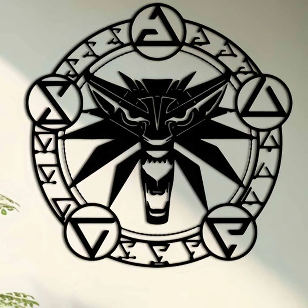 The Witcher Pattern Wall Art, Unique Game Inspired Home Decor, Perfect Gift for Fans, Ornaments, Halloween