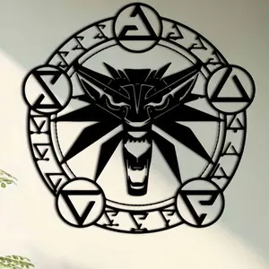 The Witcher Pattern Wall Art, Unique Game Inspired Home Decor, Perfect Gift for Fans, Ornaments, Halloween