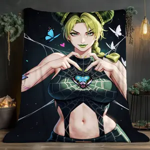 Jolyne Cujoh Theme Print Soft and comfortable home blankets, small throw blankets, nap blankets, perfect Christmas gifts, Heartfelt Gift Blanket, for friends and besties. Super soft heat-pressed blankets.Y251219031
