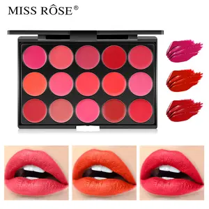 MISS ROSE15 lipstick palette, matte finish with high saturation, water-resistant and sweat-proof for long-lasting color, friendly for beginners, one palette covers all makeup looks.