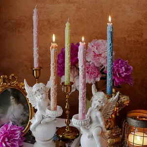 Vintage Artistic Long Stem Scented Aroma Candle, Perfect for Thanksgiving Christmas Halloween New Year Home Decor Party Dinner Mood Lighting Relaxation Meditation Gift, Scented Candles