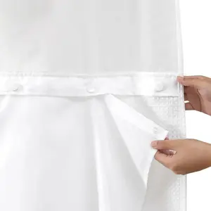 1 Pack Fabric Snap-in Shower Curtain Liner Replacement 70x54,White