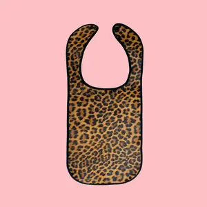 brown leopard cheetah beautibib makeup bib clothing protection for makeup artists cape smock