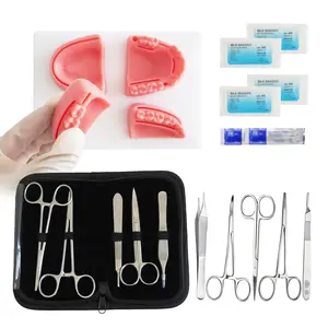 [13PCS-Suturing Training Model-Dental Silicone Model]-Student suturing practice pad, silicone material model, model + training tools, suturing training model, for educational purposes only.