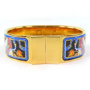 Pre-owned HERMÈS Patent Leather Small Leather Goods Hermes Cloisonne Enamel Bracelet