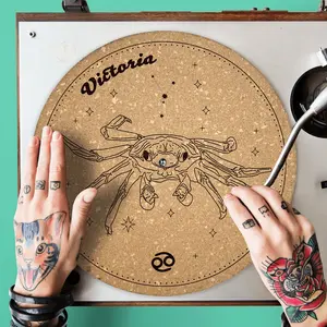 Cancer Cork Turntable Slipmat | Enhanced Static-Repellant Audiophile Vinyl Accessory | Quetzal Studio