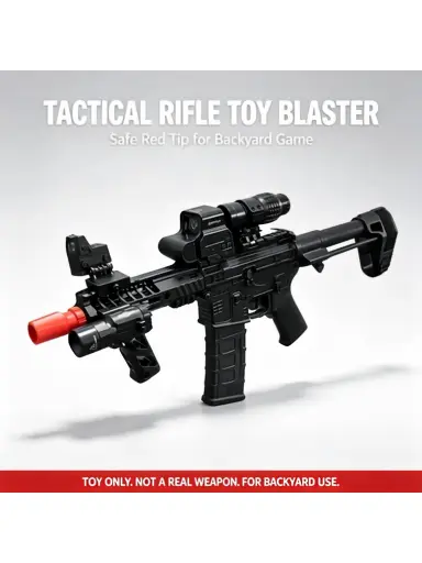 Splatter Ball Blaster Tactical Rifle Style, Full Auto Electric Toy with Red Dot Sight, Safe Red Tip Backyard Shooting Game Gift for Teen Boys Age 14+