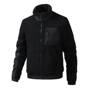 Men’s quilted wool blend jacket with a stand collar, ribbed knit cuffs and hem, suitable for outdoor casual wear and autumn/winter urban commuting